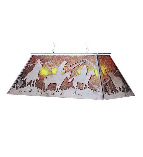 Rustlers 17" Wide Linear Chandelier with Brown Glass Shade
