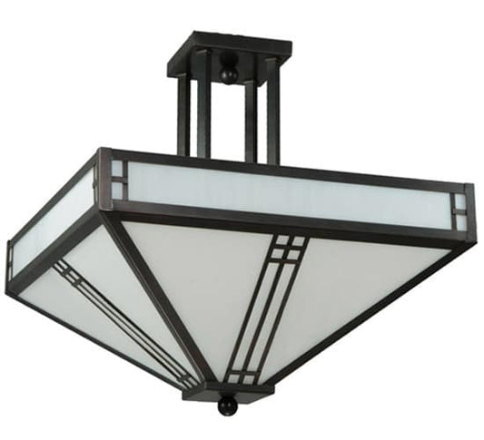 Prairie Loft 4 Light 25" Wide Semi-Flush Ceiling Fixture