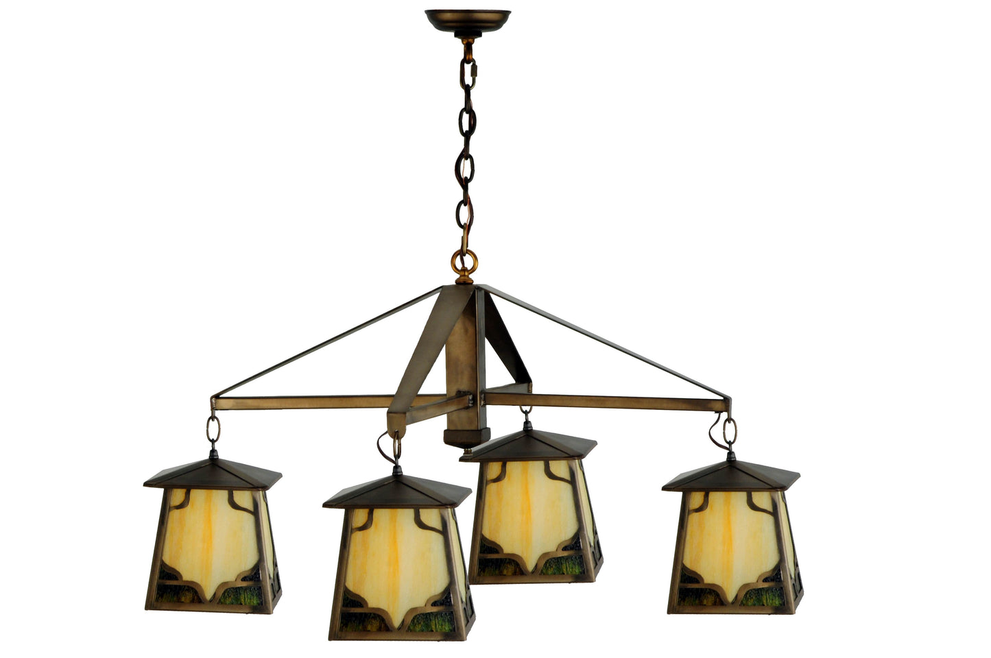 Kirkpatrick 4 Light 38" Wide Chandelier with Tiffany Glass Shade