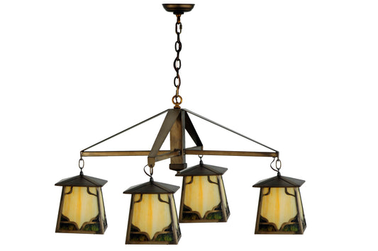 Kirkpatrick 4 Light 38" Wide Chandelier with Tiffany Glass Shade