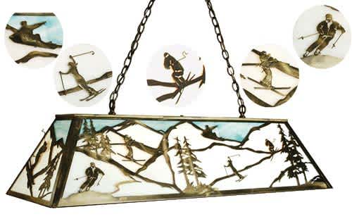 Long Alpine 6 Light 17" Wide Linear Pendant