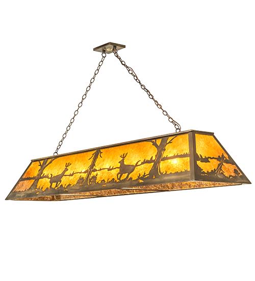 Long Deer at Lake 11 Light 17" Wide Linear Pendant