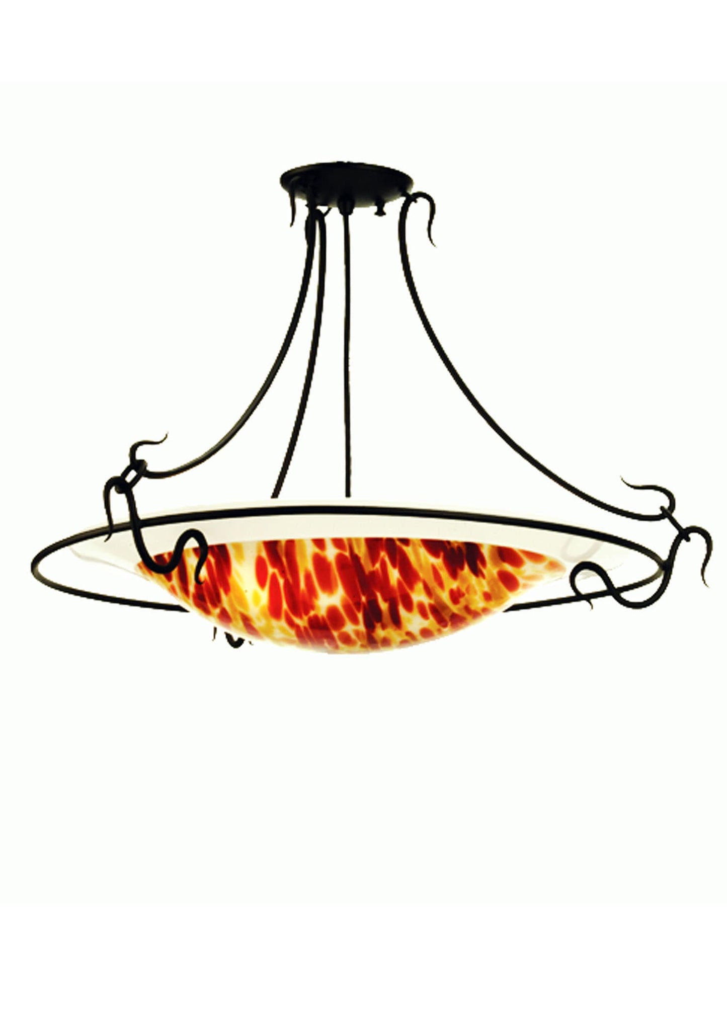 Metro Fusion 3 Light 30" Wide Semi Flush Ceiling Fixture with Multi-colored Glass Shade