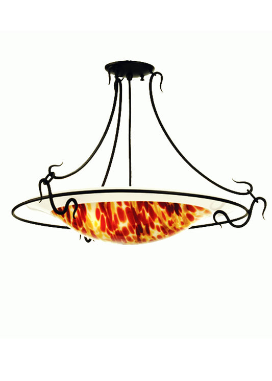 Metro Fusion 3 Light 30" Wide Semi Flush Ceiling Fixture with Multi-colored Glass Shade