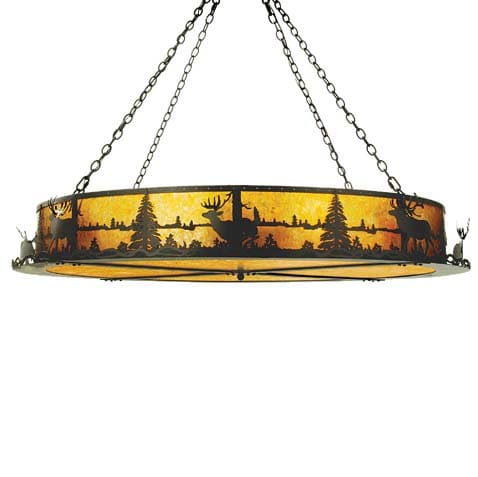 Elk at Lake 12 Light 60" Wide Pendant