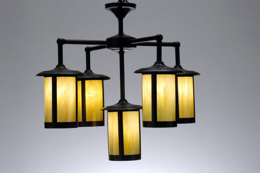 Fulton Prime 5 Light 30-1/2" Wide Chandelier with Yellow Acrylic Shade