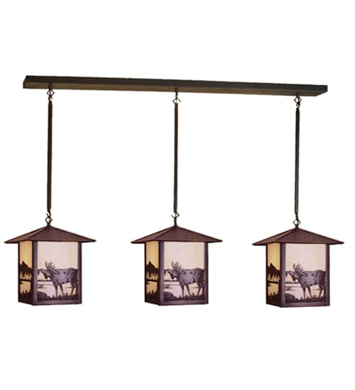 Seneca Moose at Lake 3 Light 49" Wide Linear Pendant
