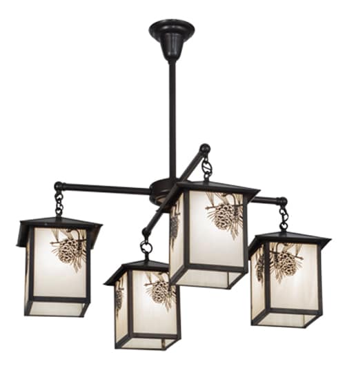 Seneca Winter Pine 4 Light 32" Wide Chandelier