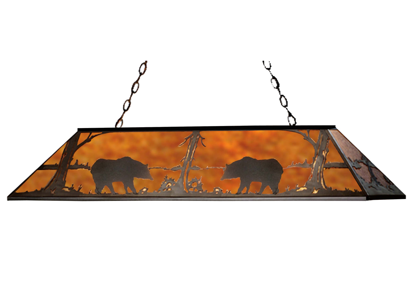 Bear at Lake 11 Light 17" Wide Linear Pendant
