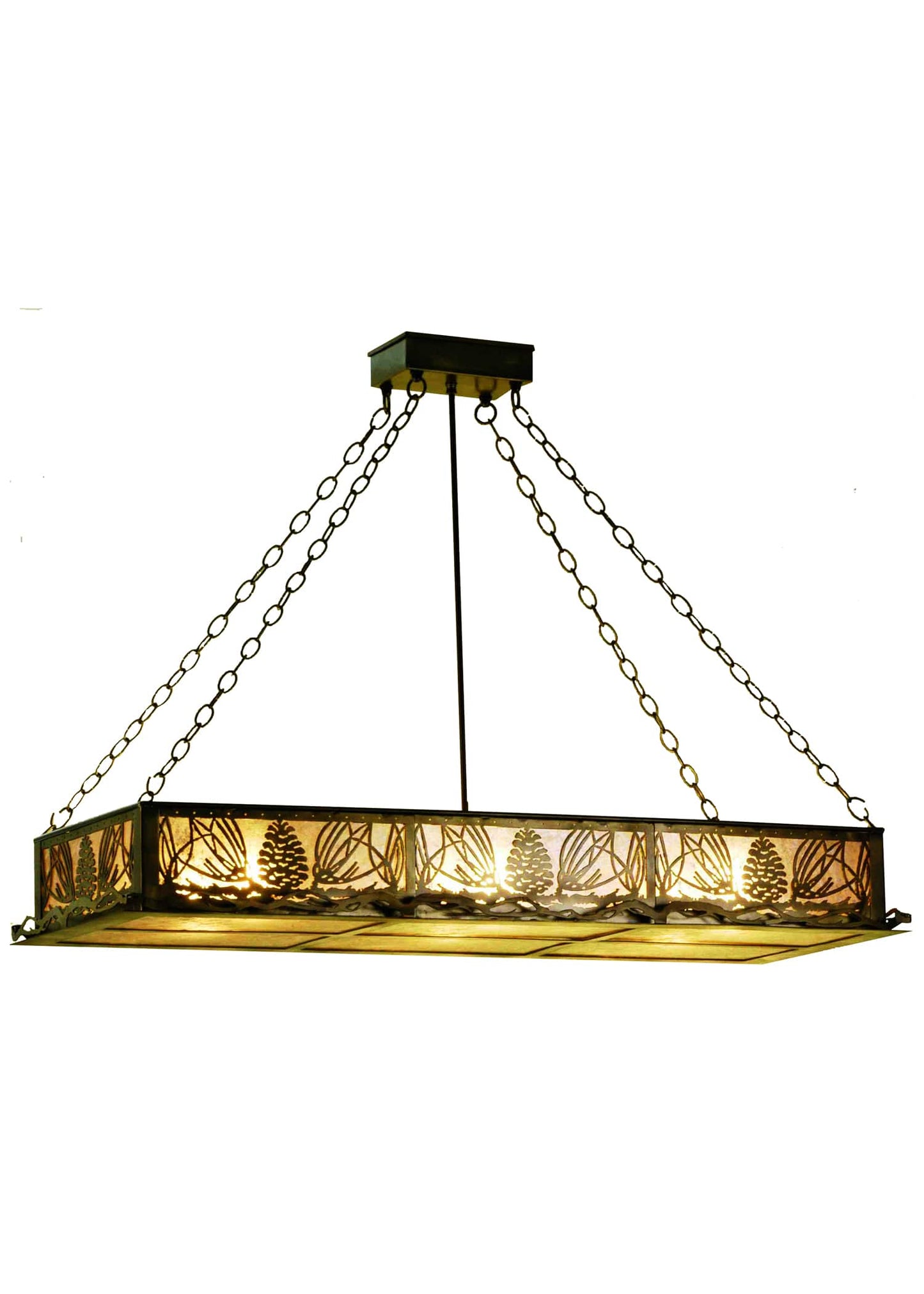 48" L Mountain Pine Oblong Inverted Chandelier