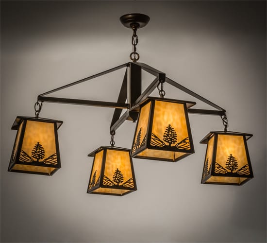 Stillwater Mountain Pine 4 Light 38" Wide Chandelier