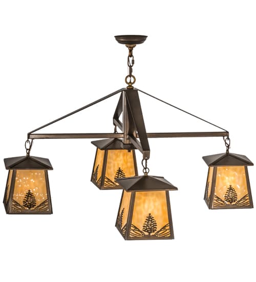 Stillwater Mountain Pine 4 Light 38" Wide Chandelier