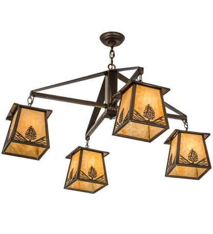 Stillwater Mountain Pine 4 Light 38" Wide Chandelier