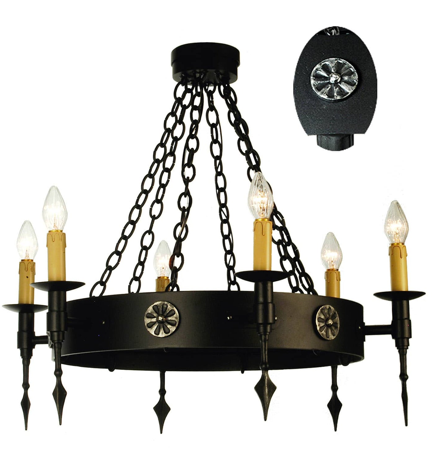Warwick 6 Light 34" Wide Taper Candle Chandelier