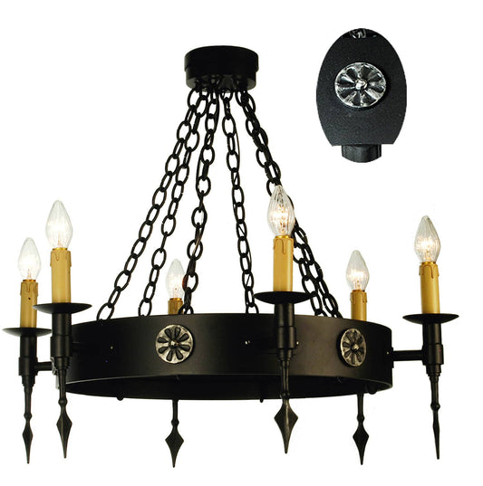 Warwick 6 Light 34" Wide Taper Candle Chandelier