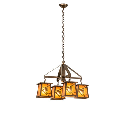 Meyda Tiffany Whispering Pines 4 Light 28" Wide Chandelier