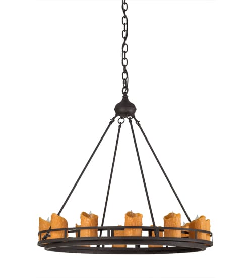 Barbury 12 Light 32" Wide Pillar Candle Style Chandelier