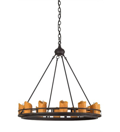 Barbury 12 Light 32" Wide Pillar Candle Style Chandelier