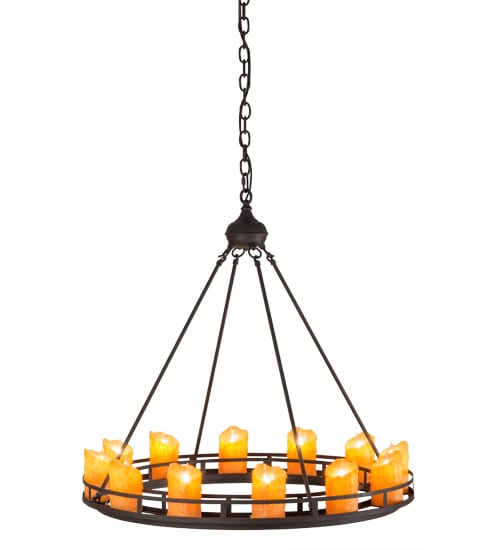 Barbury 12 Light 32" Wide Pillar Candle Style Chandelier
