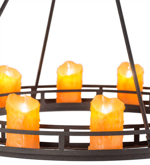 Barbury 12 Light 32" Wide Pillar Candle Style Chandelier