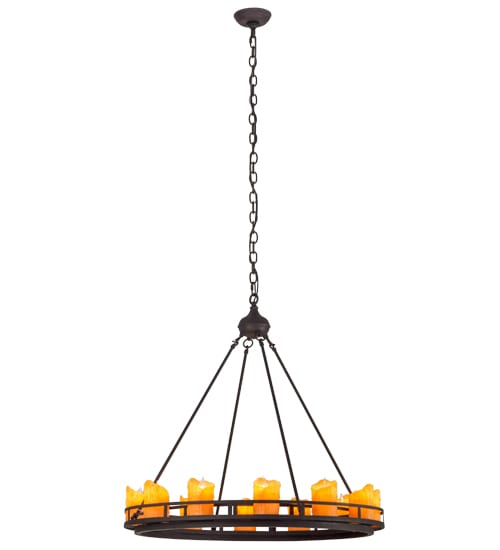 Barbury 12 Light 32" Wide Pillar Candle Style Chandelier