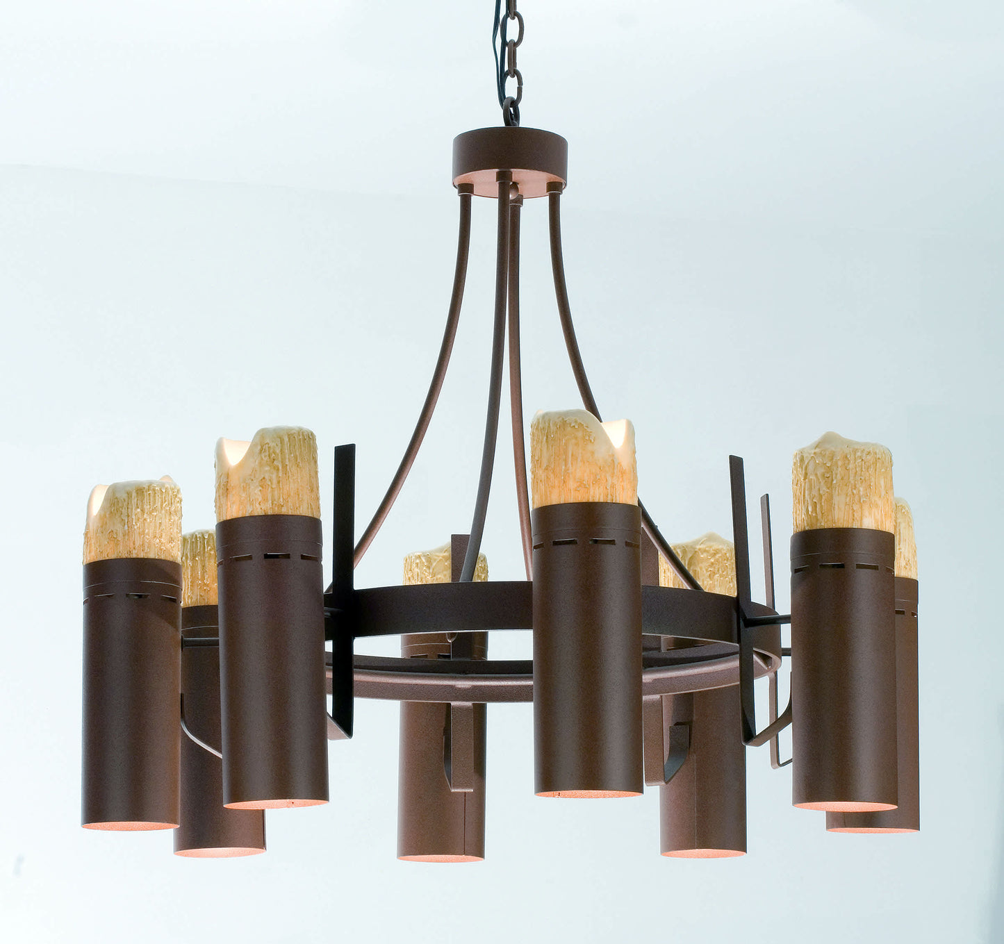 Candle Drop 8 Light 36" Wide Chandelier with Cream Acrylic Shade