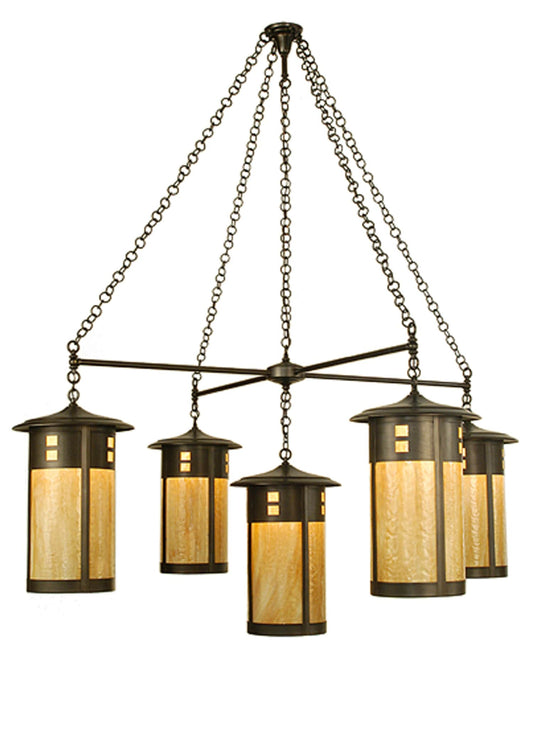71.5" W Fulton Englewood 5 Light Hanging Lantern Chandelier