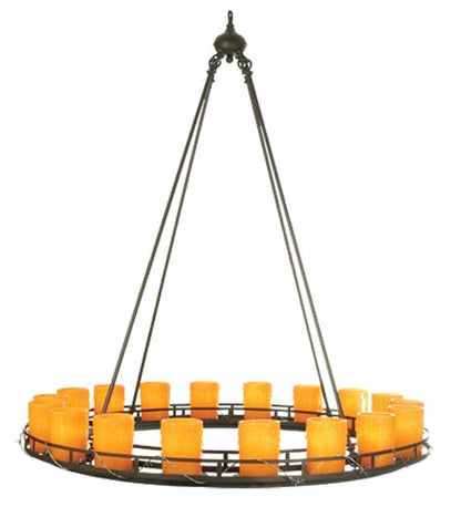 Barbury Barbed Wire 18 Light 48" Wide Wrought Iron Candle Style Chandelier