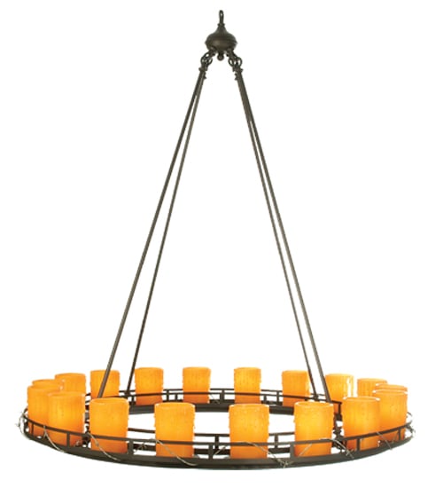 Barbury Barbed Wire 18 Light 48" Wide Wrought Iron Candle Style Chandelier