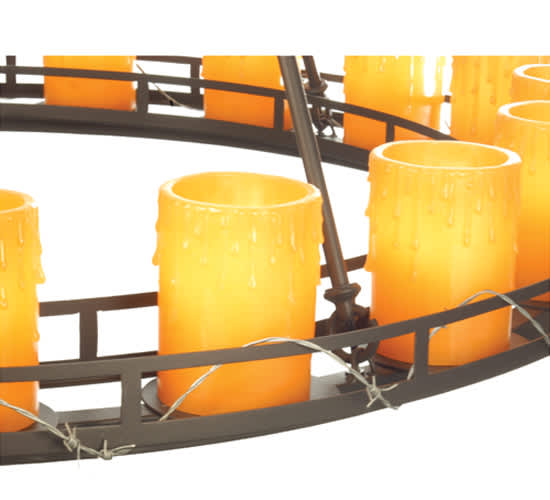 Barbury Barbed Wire 18 Light 48" Wide Wrought Iron Candle Style Chandelier