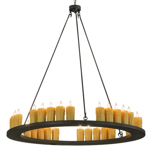 Deina 30 Light 60" Wide Wrought Iron Candle Style Chandelier