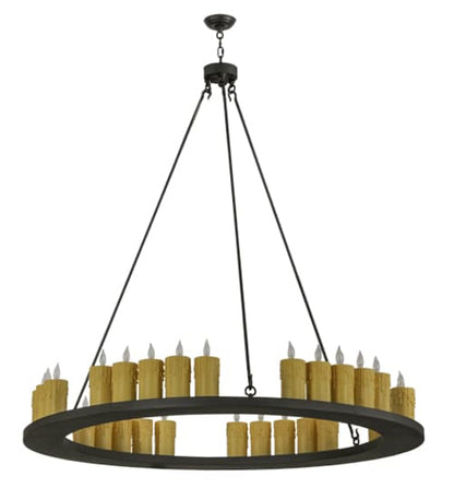 Deina 30 Light 60" Wide Wrought Iron Candle Style Chandelier