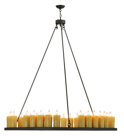 Deina 30 Light 60" Wide Wrought Iron Candle Style Chandelier