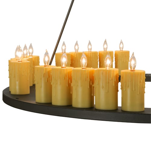 Deina 30 Light 60" Wide Wrought Iron Candle Style Chandelier