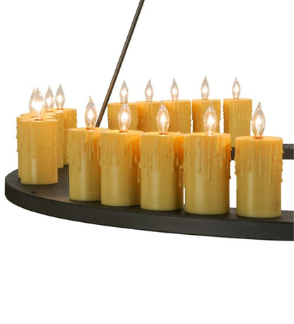 Deina 30 Light 60" Wide Wrought Iron Candle Style Chandelier