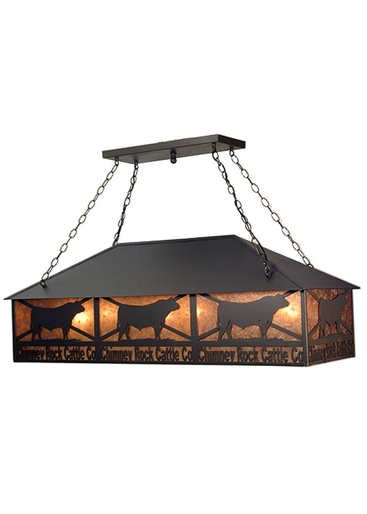 Personalized Chimney Rock 9 Light 50" Wide Billiard Chandelier with Silver Mica Shade