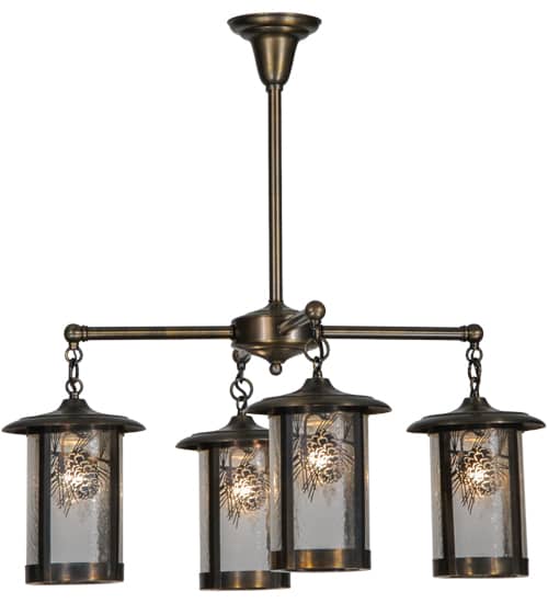 Fulton Winter Pine 4 Light 30" Wide Chandelier