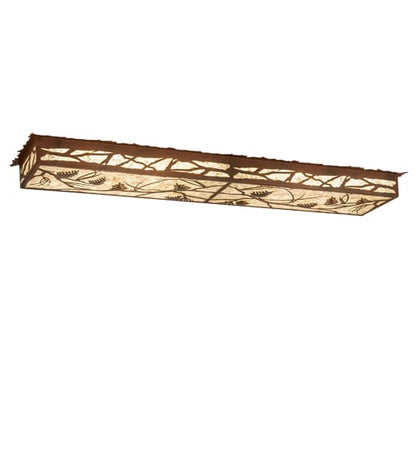 Whispering Pines 62" Wide LED Flush Mount Ceiling Fixture - Rust / Wrought Iron Finish