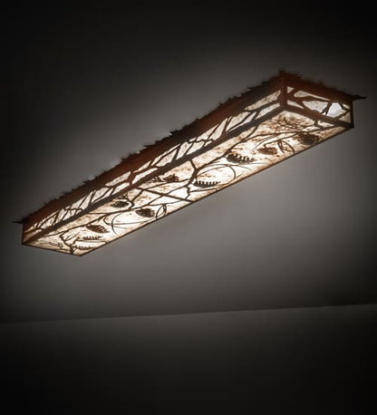 Whispering Pines 62" Wide LED Flush Mount Ceiling Fixture - Rust / Wrought Iron Finish