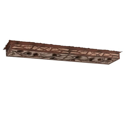 Whispering Pines 62" Wide LED Flush Mount Ceiling Fixture - Rust / Wrought Iron Finish