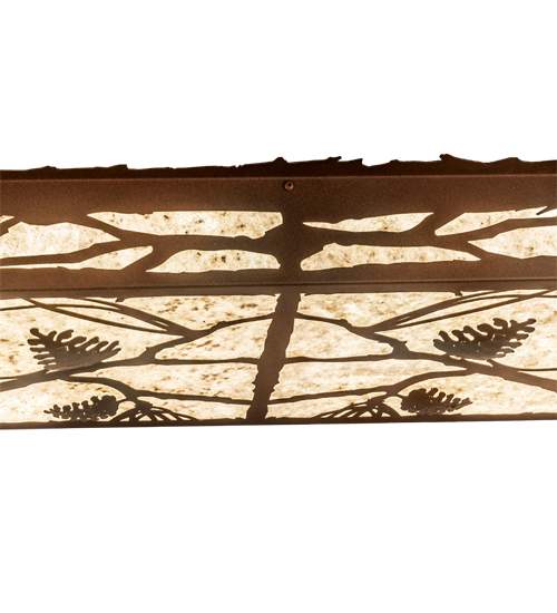 Whispering Pines 62" Wide LED Flush Mount Ceiling Fixture - Rust / Wrought Iron Finish