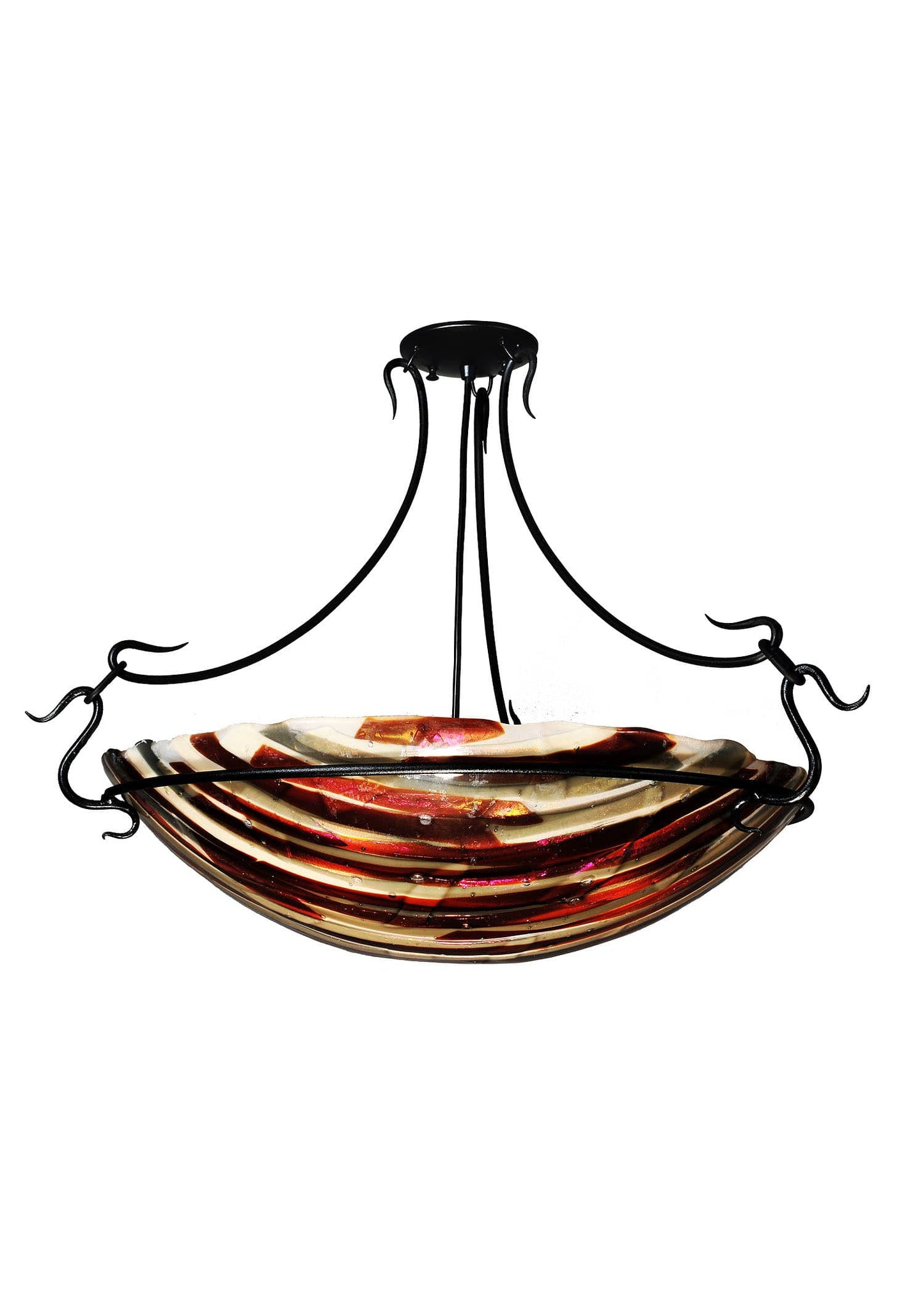 Metro Fusion 3 Light 24" Wide Semi Flush Ceiling Fixture with Multi-colored Glass Shade