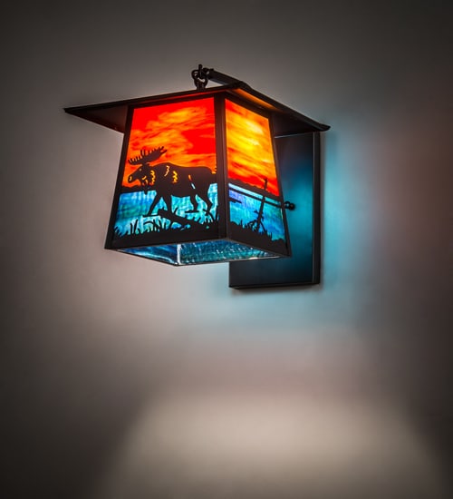 Stillwater Moose at Lake 13" Tall Wall Sconce
