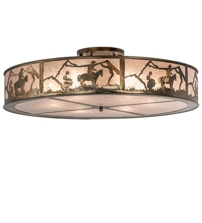 Cowboy 6 Light 49" Wide Semi-Flush Drum Ceiling Fixture