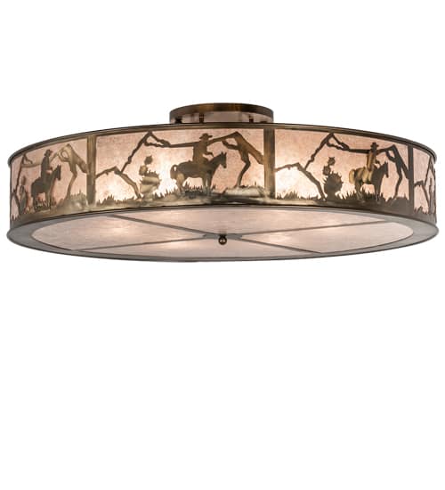 Cowboy 6 Light 49" Wide Semi-Flush Drum Ceiling Fixture