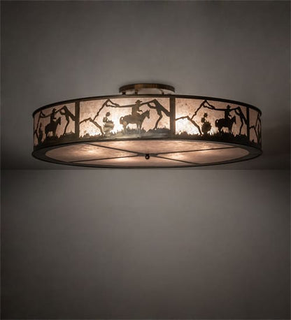 Cowboy 6 Light 49" Wide Semi-Flush Drum Ceiling Fixture