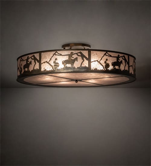 Cowboy 6 Light 49" Wide Semi-Flush Drum Ceiling Fixture