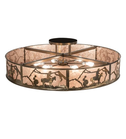 Cowboy 6 Light 49" Wide Semi-Flush Drum Ceiling Fixture