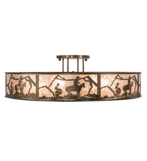 Cowboy 6 Light 49" Wide Semi-Flush Drum Ceiling Fixture
