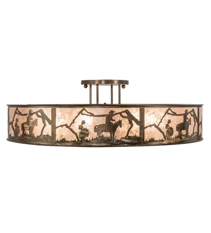 Cowboy 6 Light 49" Wide Semi-Flush Drum Ceiling Fixture